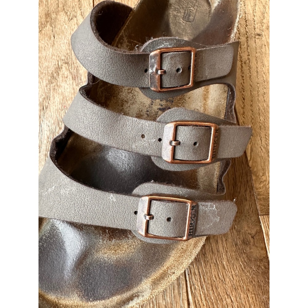 Birkenstock Florida Sandals Womens EU 41 US 10 Triple Strap Mocha Brown Modern - Picture 2 of 9